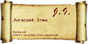 Juracsek Irma névjegykártya